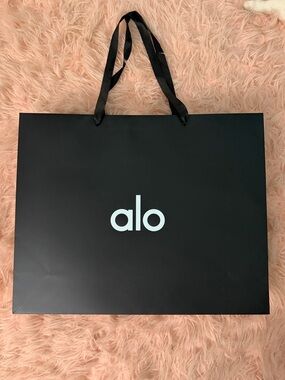 ALO Yoga big Black Shopping Tote with White Logo